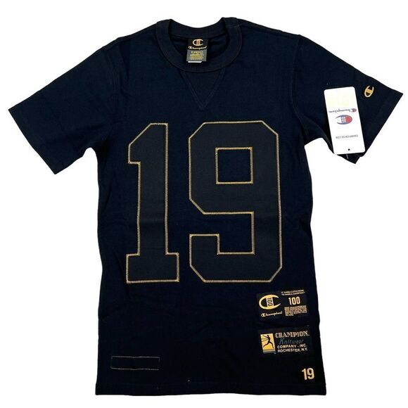 New Champion Men US XS Black T-Shirt Century Collection Short Sleeve Decoration - Picture 1 of 9